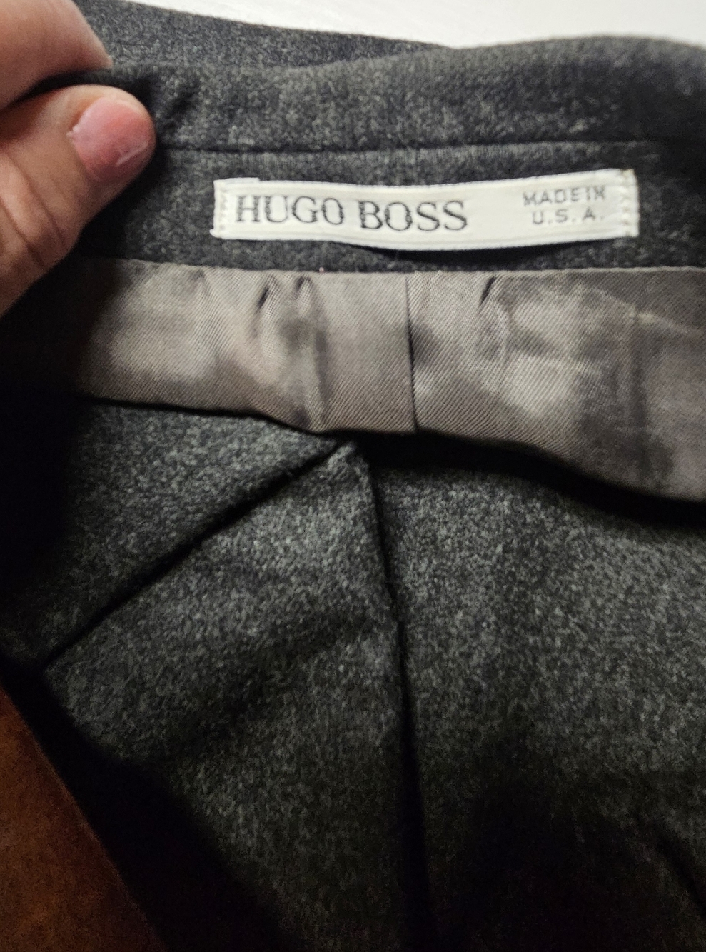 Hugo Boss Al Capone/Cantania Men's Double-Breasted Blazer Dark Gray - Picture 2 of 10